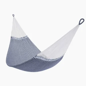 eco-friendly blue and white handmade hammock