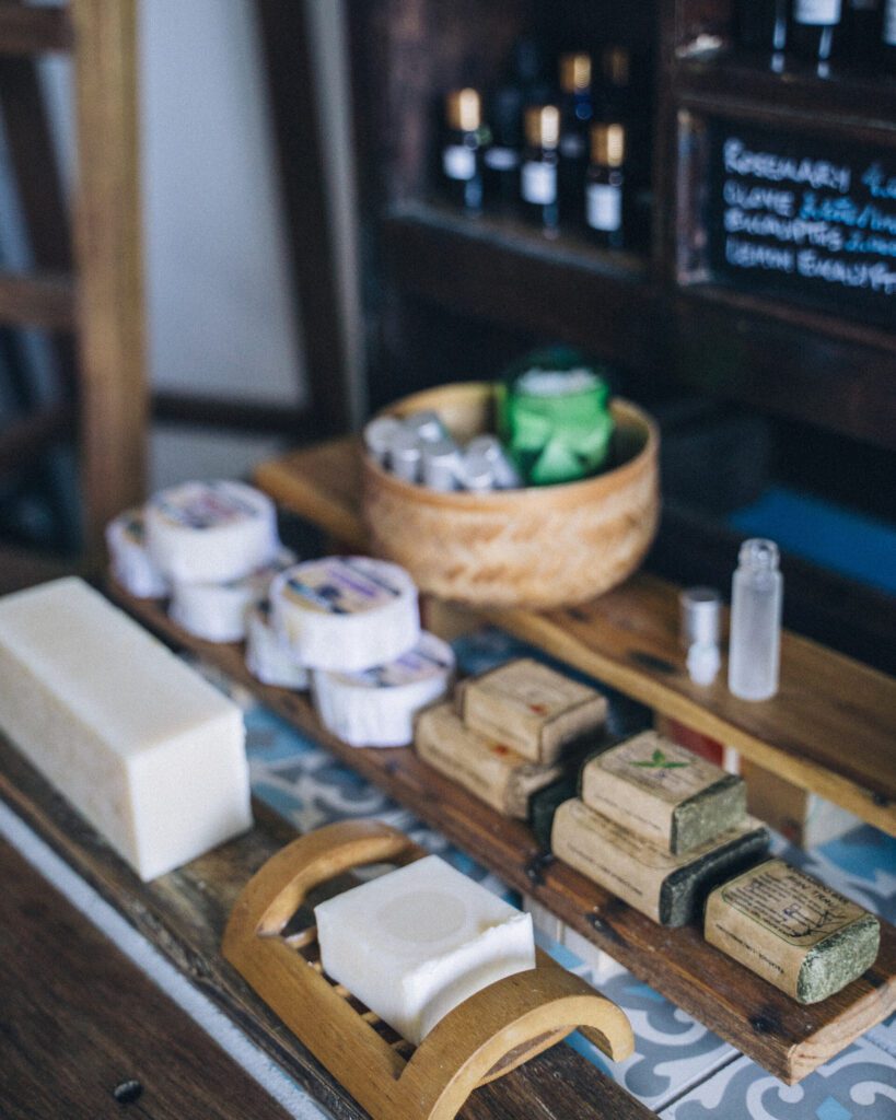 store with natural and organic eco-friendly goods like soap and oils