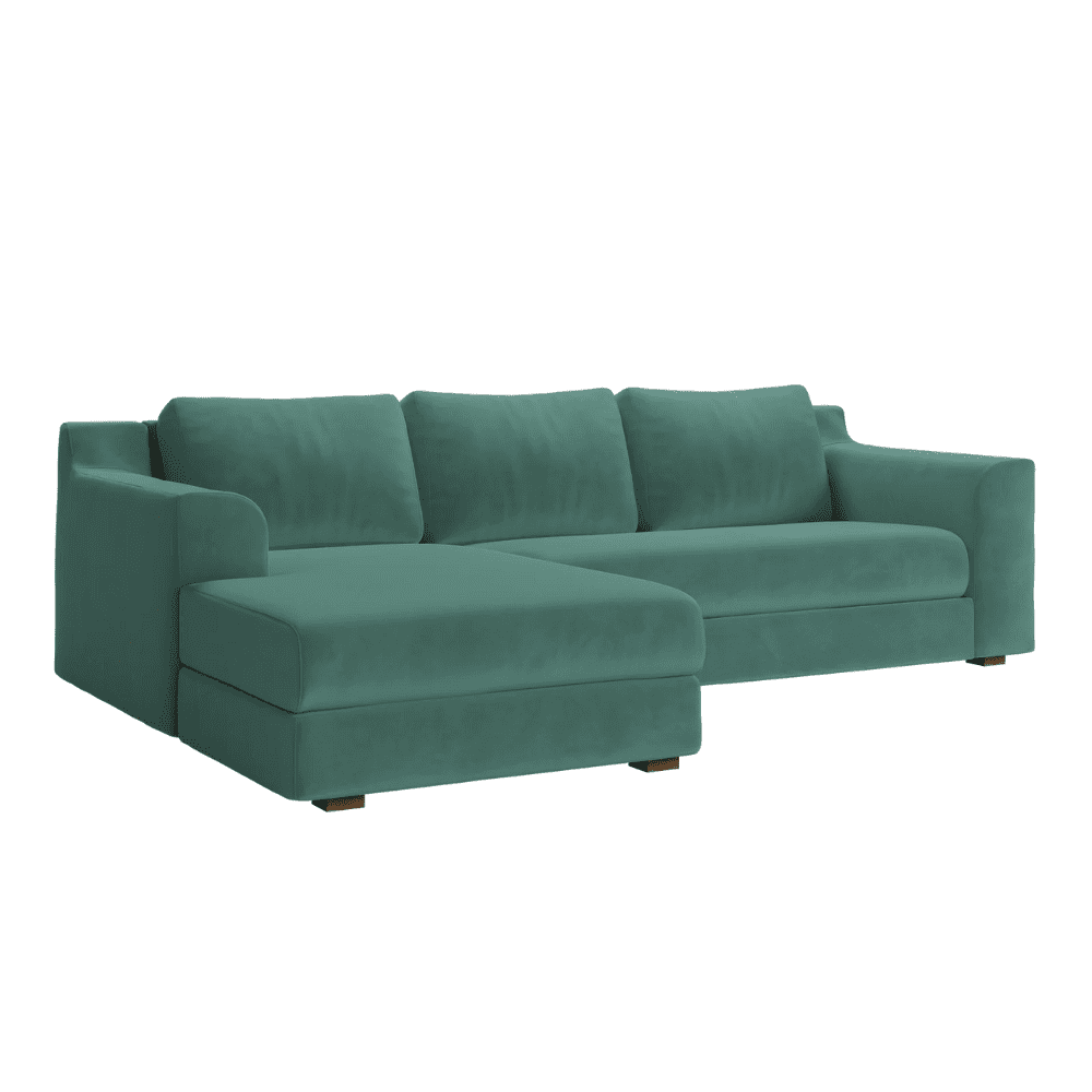 moss green sectional sofa