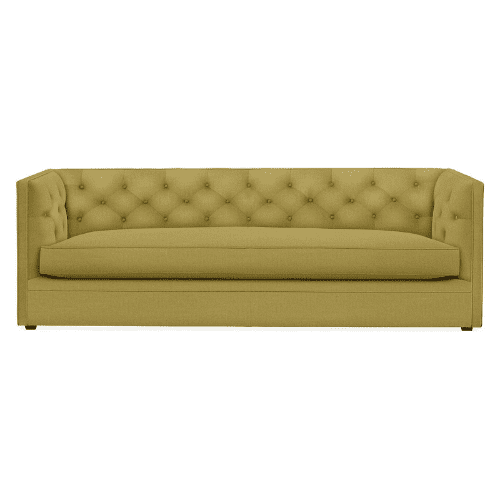 light bright yellow green traditional sofa